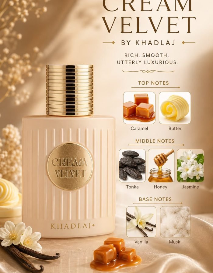 Cream Velvet by Khadlaj Eau de Parfum – 3.4 oz / 100 mL