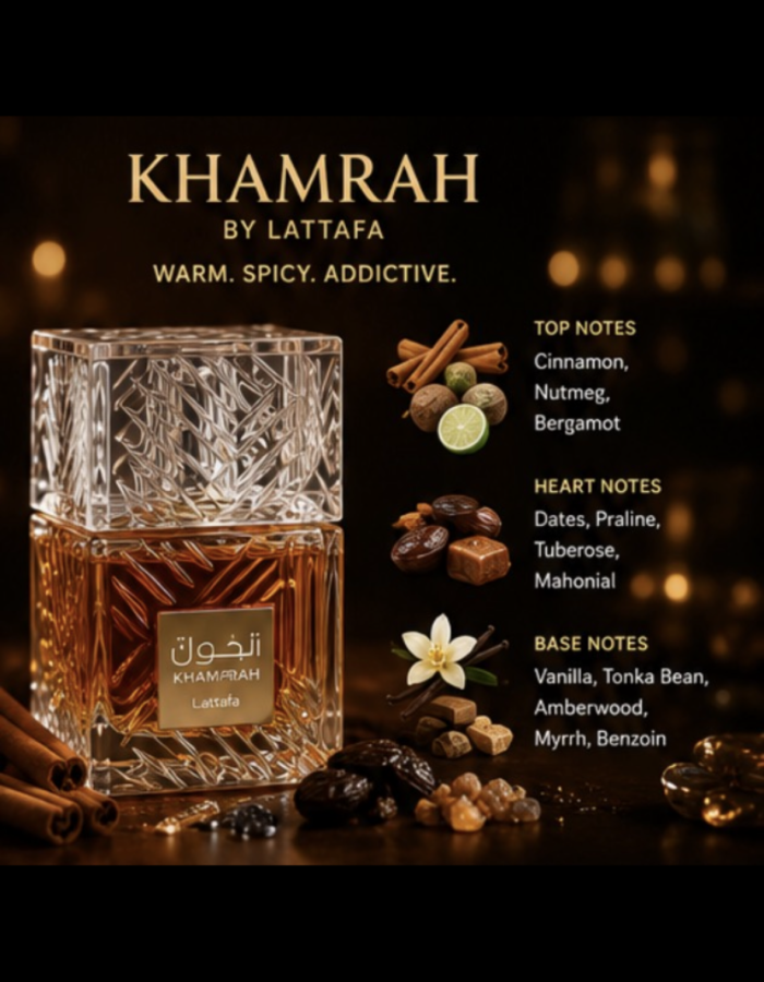 Khamrah by Lattafa Eau de Parfum – 3.4 oz / 100 mL